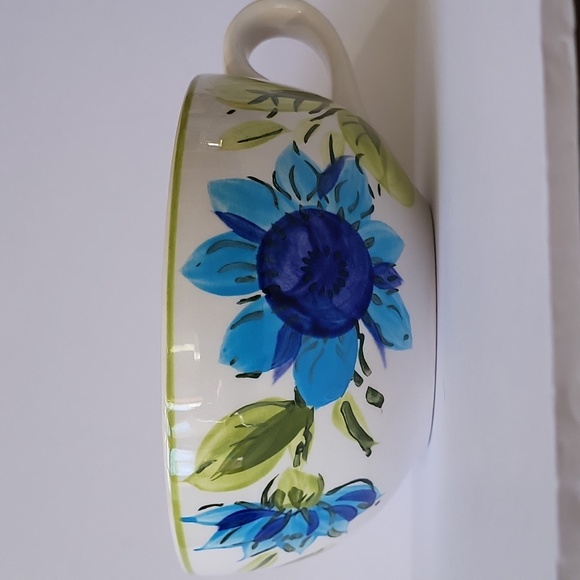 Genuine Ironstone Ware Hand Painted Blue Flowers Coffee Cup Soup Mug Japan - Picture 7 of 12